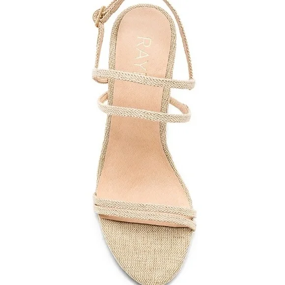 Revolve X Raye Limone Heel Natural Raffia Woven Block Heel Size 6.5 - Picture 3 of 10